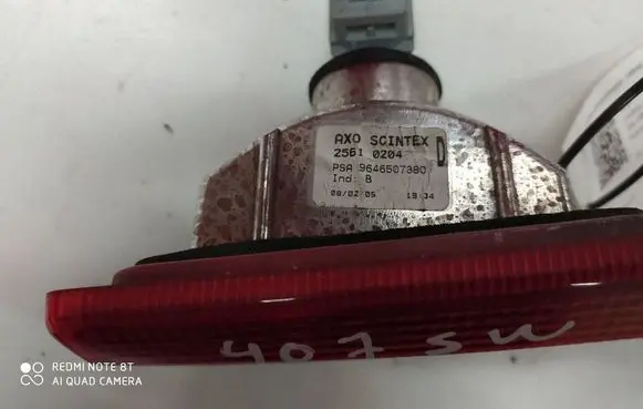 Peugeot 407 Tailgate rear/tail lights 9646507380