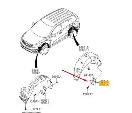 KIA Sportage Front mudguard 868423W001