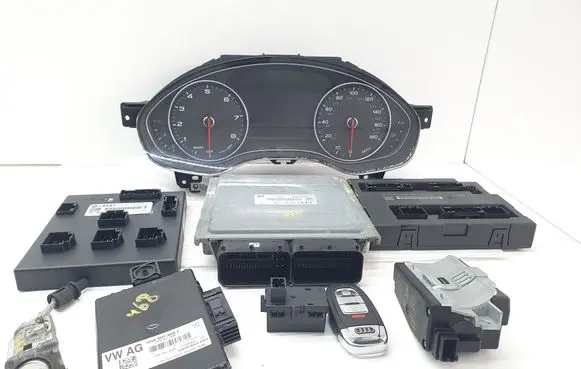 Audi A6 S6 C7 4G Engine ECU kit and lock set 4G2907551A 4H0907064GR 4G8920986P