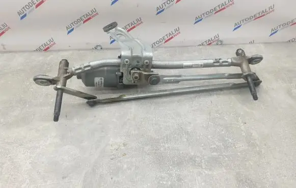 Front wiper linkage and motor