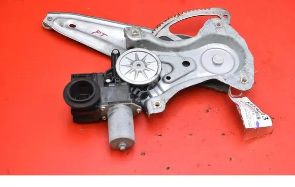 Rear door window regulator with motor