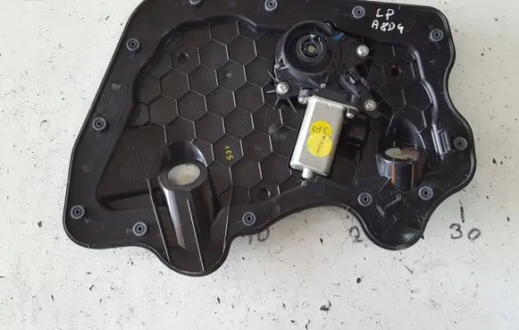 Rear door window regulator with motor