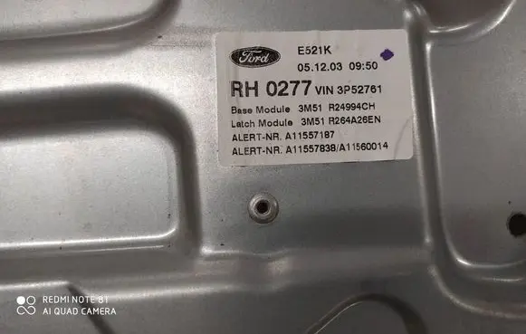 Ford Focus C-MAX Rear door manual window regulator 3M51R24994CH 3M51R264A26EN