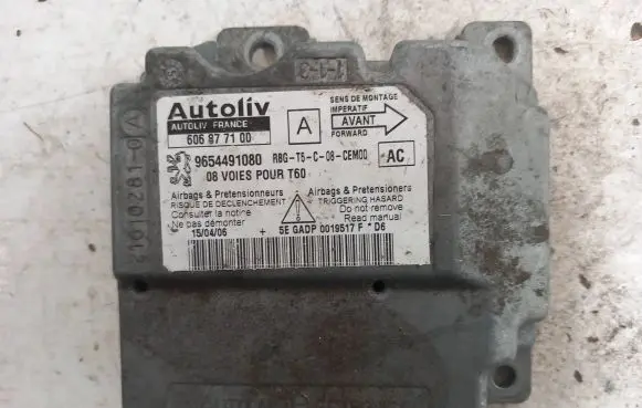 Peugeot 307 Airbag control unit/module 9654491080 606877100