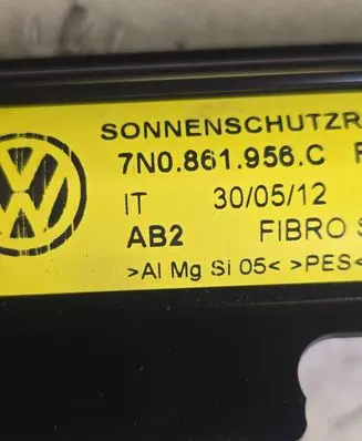 Volkswagen Sharan Loading door sun blind/shade 7N0861956C