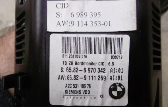 BMW 5 E60 E61 Screen/display/small screen 6989395 9114353 611260002016