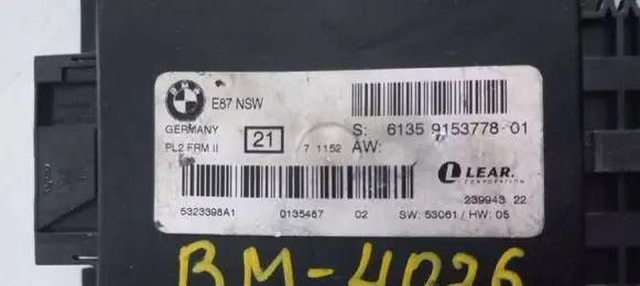 BMW 1 E81 E87 Light module LCM 9153778 SW53061
