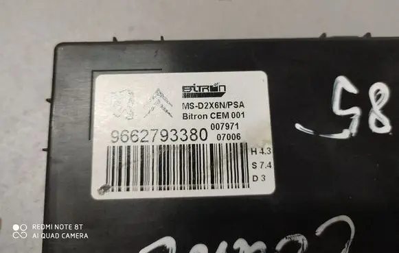 Peugeot 407 Seat control module 9662793380