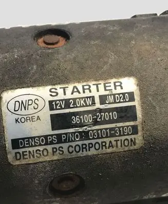 Hyundai Tucson JM Starter motor 3610027010 031013190