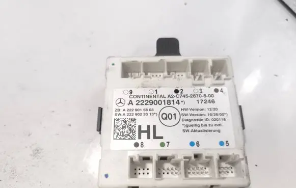 Mercedes-Benz C W205 Door control unit/module A2229001814 A2229015803