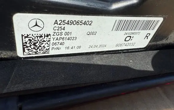 Mercedes-Benz GLC C254 Rear/tail lights A2549065402