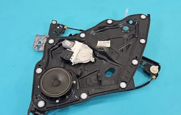Rear door window regulator with motor