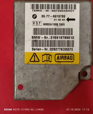 BMW 5 E39 Airbag control unit/module 6919789 316919789010 02B2776C0557E