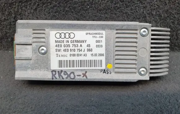 Audi A8 S8 D3 4E Voice control module 4E0035753A 4E0910754J