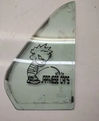 BMW 3 E30 Rear vent window glass 43R00082
