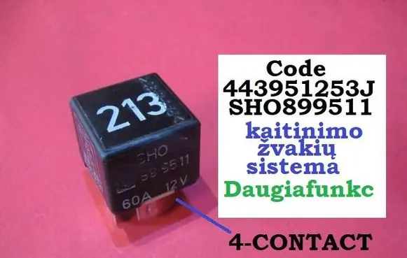 Audi A3 S3 8L Glow plug pre-heat relay 443951253J SHO899511
