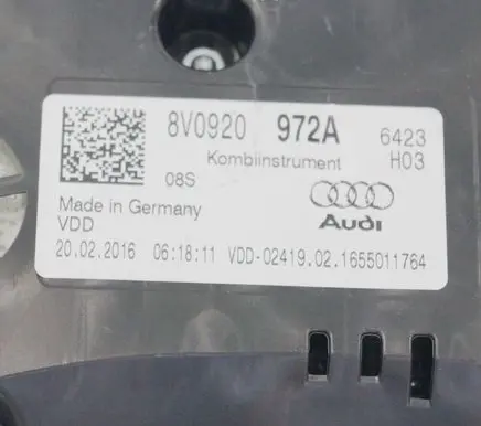 Audi A3 S3 8V Speedometer (instrument cluster) 8V0920972A