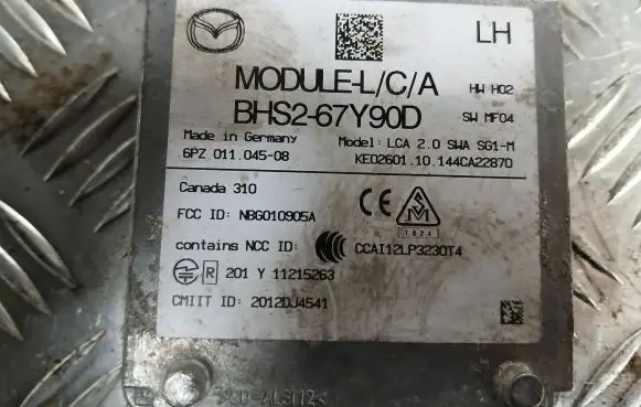 Mazda 3 III Other control units/modules BHS267Y90D 2012DJ4541 NBG010905A