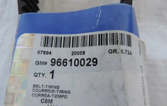 Chevrolet Aveo Timing belt 96610029