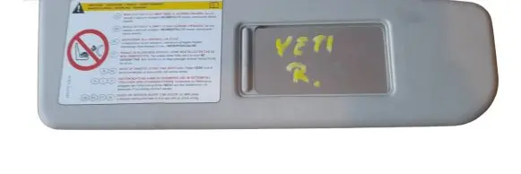 Skoda Yeti (5L) Sun visor