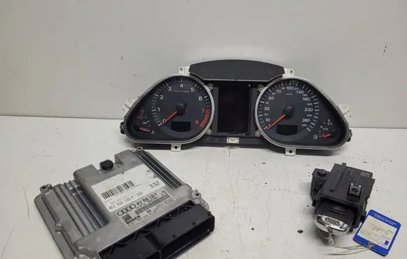 Audi A6 S6 C6 4F Engine ECU kit and lock set 4F2907115 4F2910115F 8K0909131