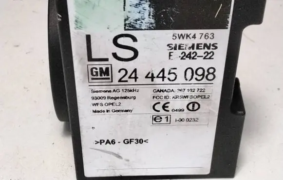 Opel Zafira A Immobiliser reader (aerial) 24445098 5WK4763
