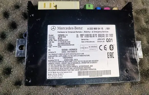 Mercedes-Benz S W222 Bluetooth control unit module A2229005415