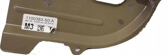Tesla Model 3 Fender mounting bracket 1100383-S0-A