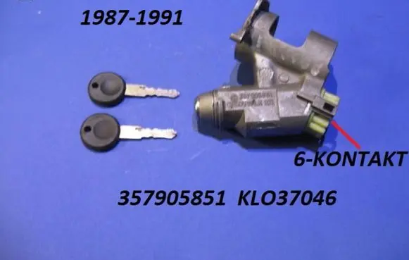 Volkswagen Jetta II Ignition lock 357905851 KLO37046