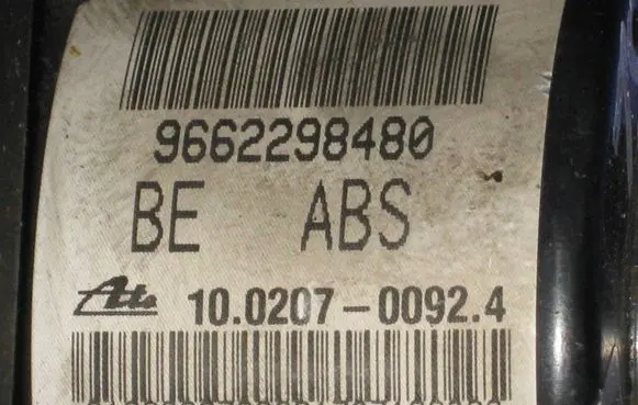 Peugeot 207 CC ABS Pump 9662298480 10020700924