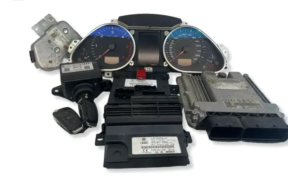 Audi A6 S6 C6 4F Engine ECU kit and lock set 03G906016GC 4F0907279 4F0907280A