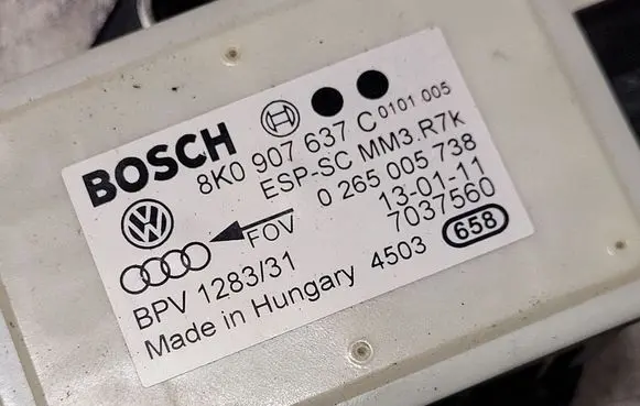 Audi A4 S4 B8 8K ESP acceleration yaw rate sensor 8K0907637C 0265005738 7037560