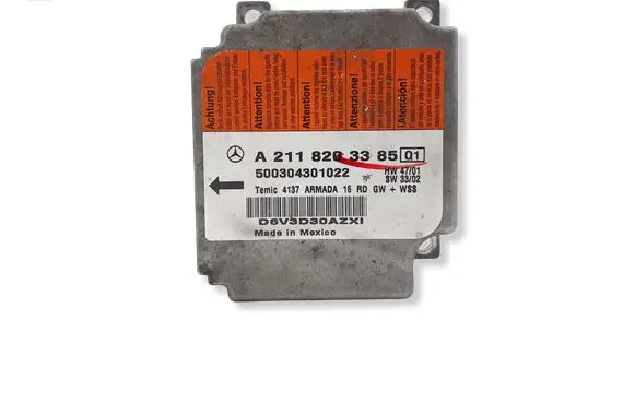 Mercedes-Benz E W211 Airbag control unit/module A2118203385 D6V3D30AZXI 500304301022