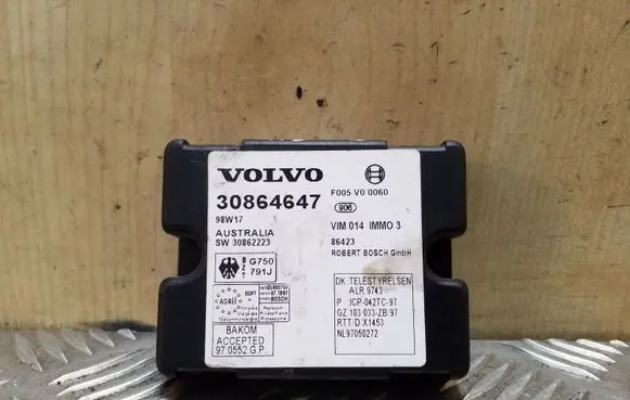 Volvo S40, V40 Immobilizer control unit/module 30864647 SW30862223