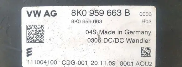 Audi A4 S4 B8 8K Other control units/modules 8K0959663B