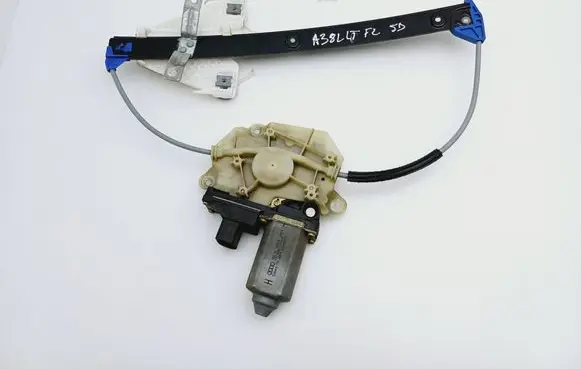 Rear door window regulator with motor