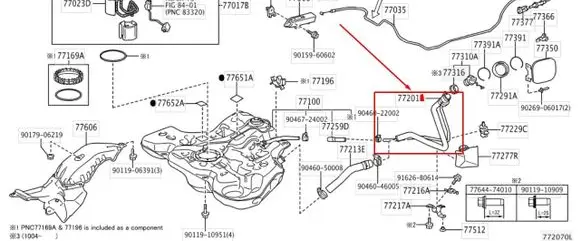 Toyota Corolla E140 E150 Fuel line pipe 7720112791