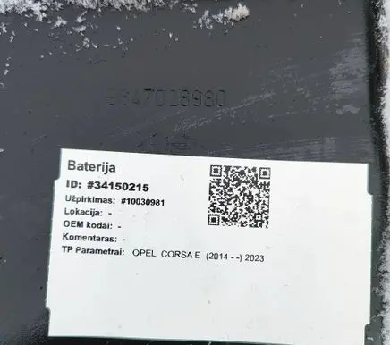 Opel Corsa F Hybrid / electric car battery 9847028980 50KWH