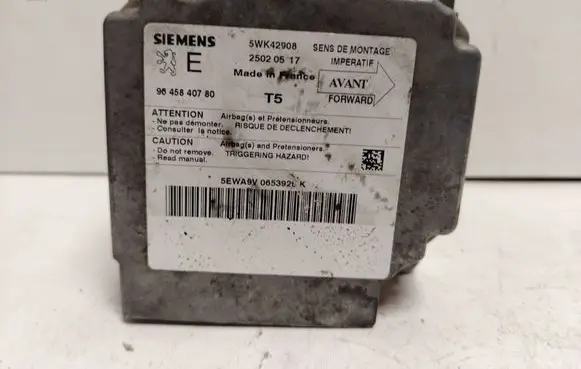 Peugeot 307 Airbag control unit/module 5WK42908 25020517 9645840780