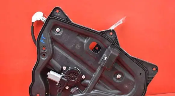Rear door window regulator with motor