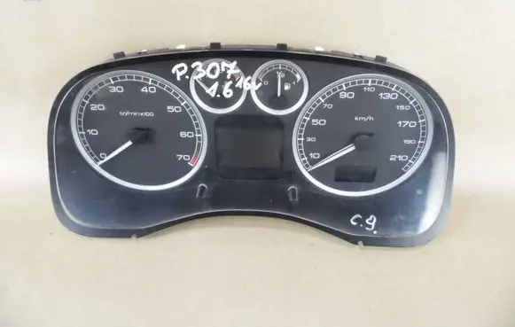 Peugeot 307 Speedometer (instrument cluster) P9636708280 216553004X5 NS0160660G