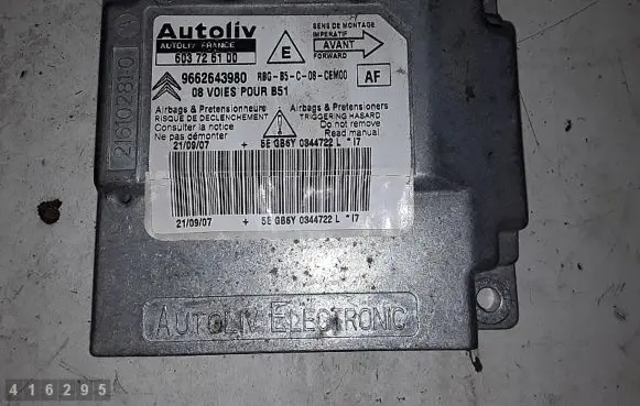 Citroen C4 I Airbag control unit/module 9662643980