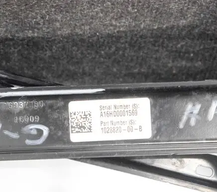 Tesla Model X Rear door window regulator with motor