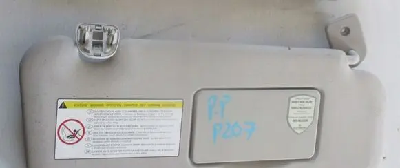 Peugeot 207 Sun visor