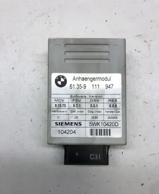 BMW 3 E90 E91 Tow bar relay 9111947 61359111947 5WK10420D