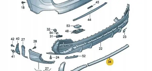 Audi Q3 F3 Rear bumper trim bar molding 83F807578