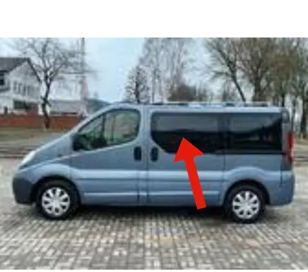 Opel Vivaro Sliding door window/glass DOT24AS2M25 43R00049