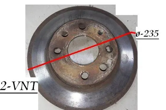 Opel Astra F Front brake disc 9054732