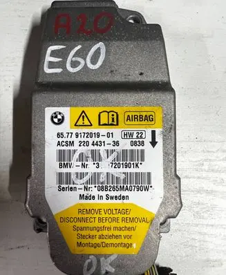 BMW 5 E60 E61 Airbag control unit/module 9172019 7201901K 220443136