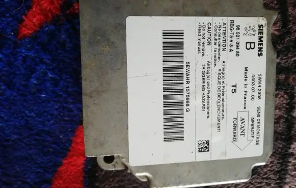 Peugeot 307 Airbag control unit/module 9650109480